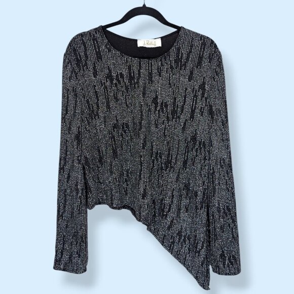 🍁V. Joseph Ribkoff Couture Asymmetrical Metallic Top - Picture 5 of 8